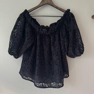 ANTHROPOLOGIE MAEVE CUTWORK OFF THE SHOULDER TOP SIZE XXS SEE MEASUREMENTS EUC